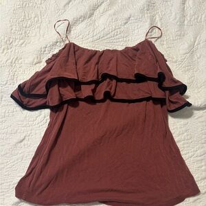 Sweet Wanderer Ruffled Brown Blouse